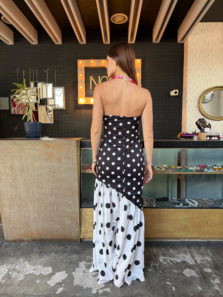 maxi polka dot dress