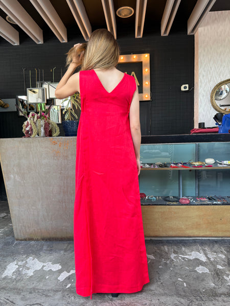 Vestido lino rojo