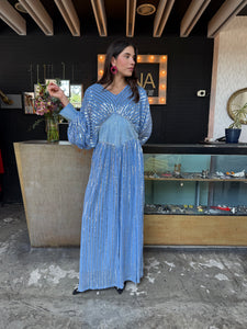 Vestido azul/plata