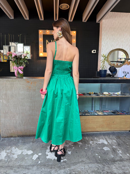 Vestido flor esmeralda