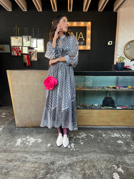 Vestido blanco/negro