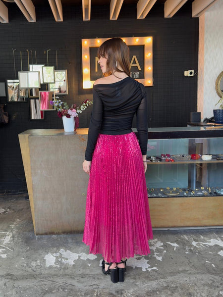 Falda lentejuelas fuchsia