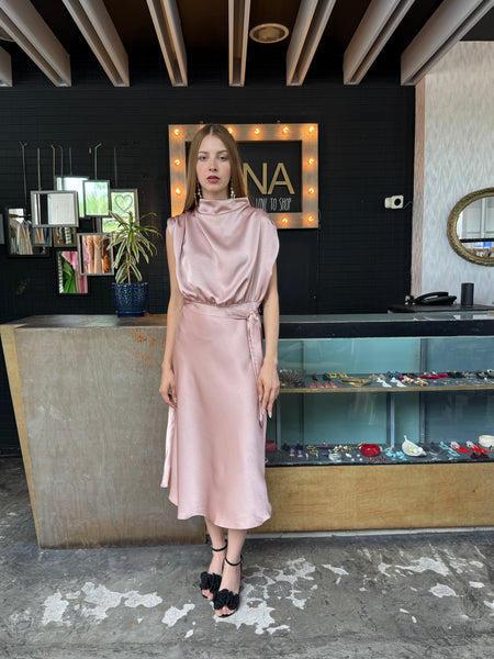 Vestido mido rose