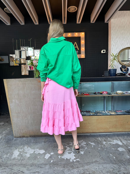 Falda envolvente rosa