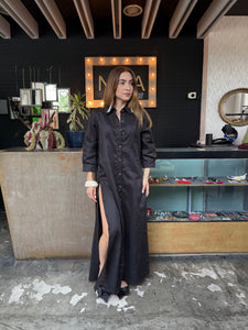 Camisero lino negro