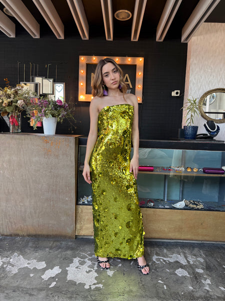 Vestido verde Lentejuelas