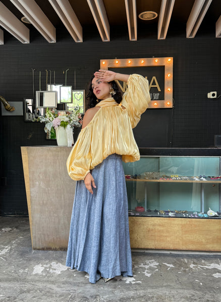 Blusa holgada amarillo brillante