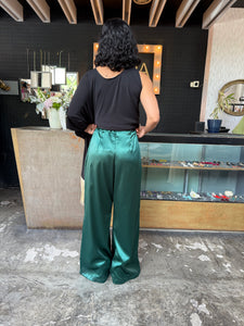 Pantalón satín verde