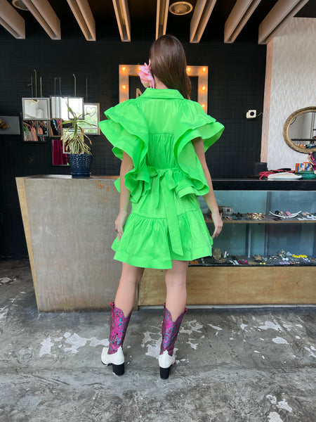 Vestido verde neón