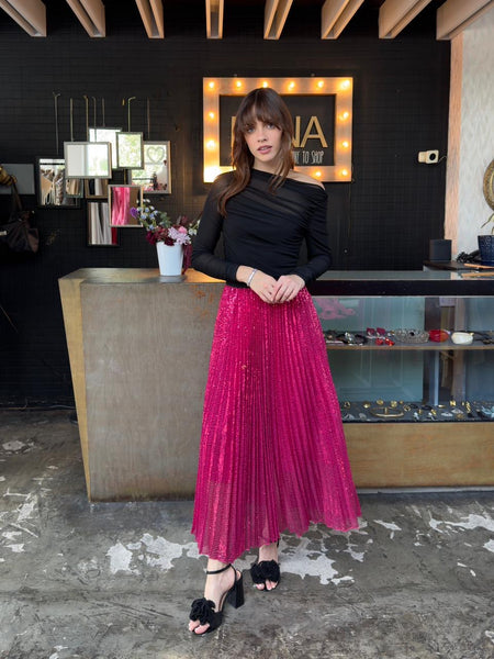 Falda lentejuelas fuchsia