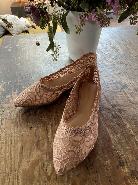 Flats rosa Encaje