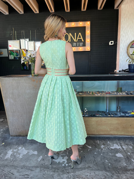 Vestido midi menta