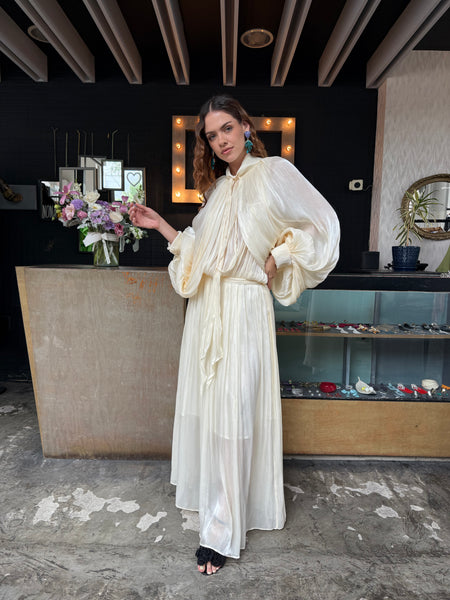 Maxi vestido beige