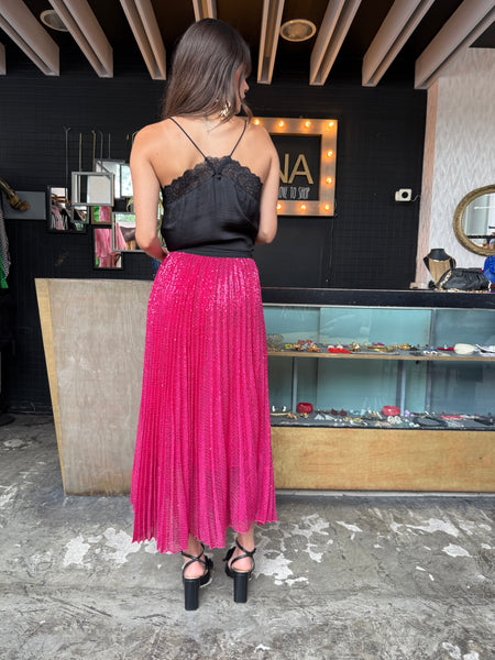 Falda lentejuelas fuchsia