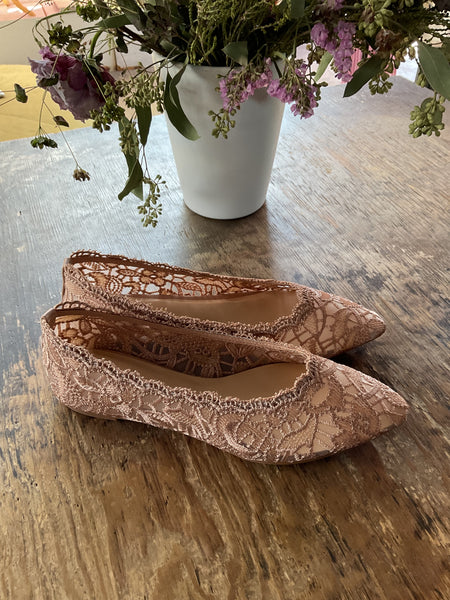 Flats rosa Encaje