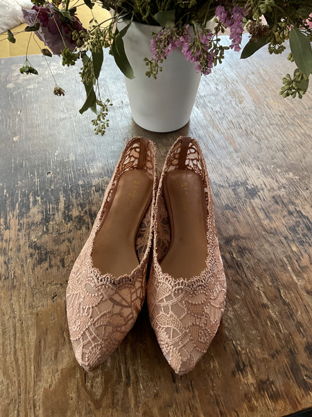 Flats rosa Encaje