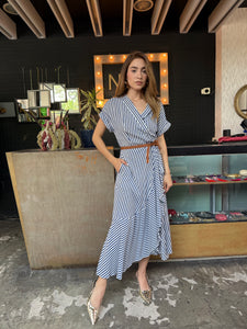 Vestido rayas envolvente