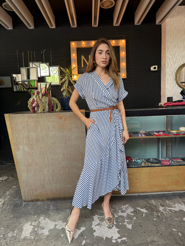 Vestido rayas envolvente