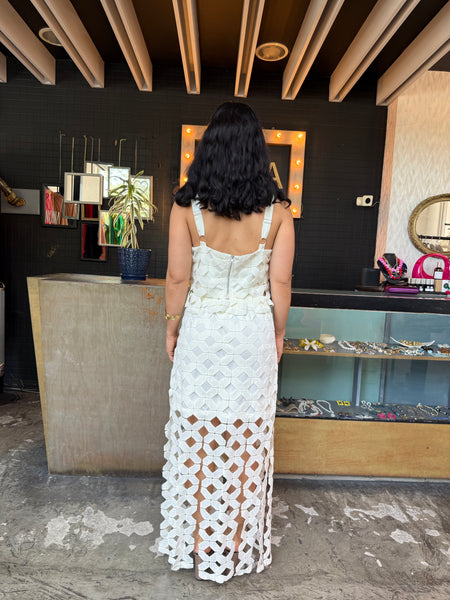 Conjunto blanco flecos