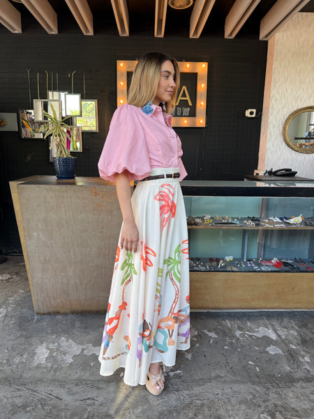 Vestido camisero rosa