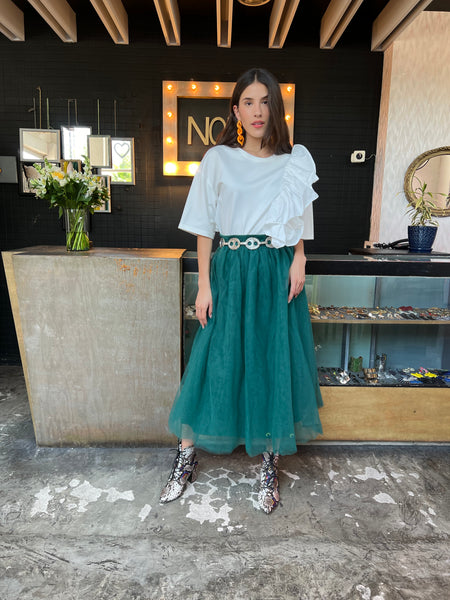 Falda tul verde