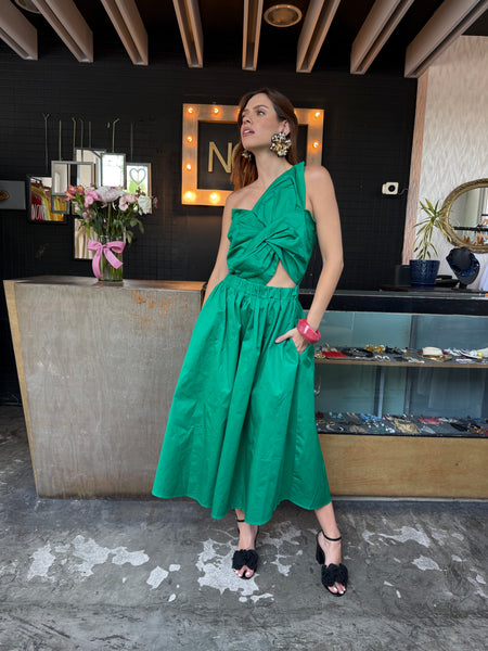 Vestido flor esmeralda