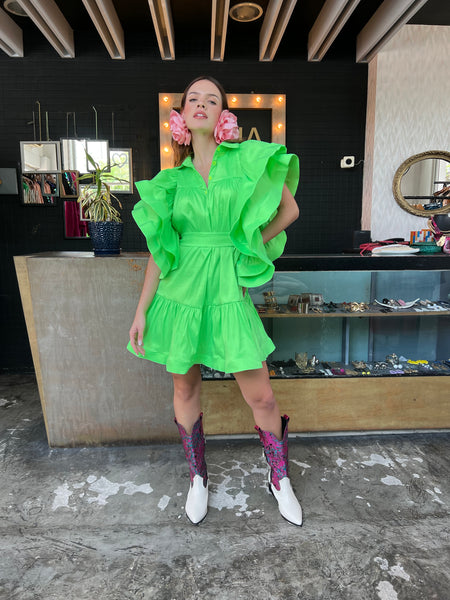 Vestido verde neón