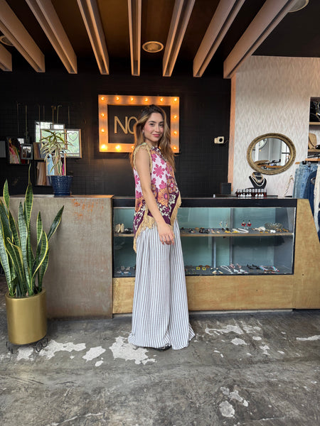 Blusa garigoleos y flecos