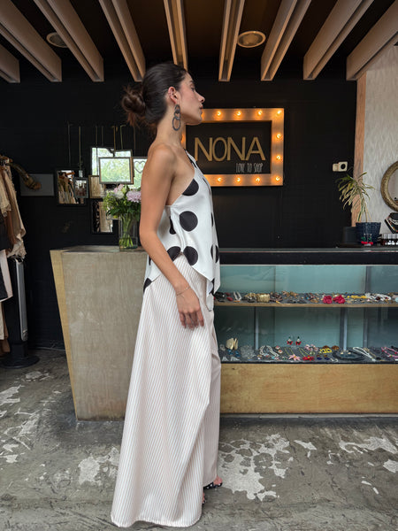Polka black dots top