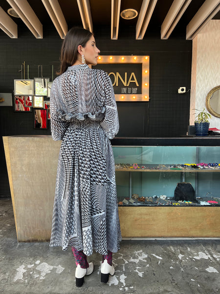 Vestido blanco/negro