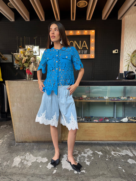Blue shirt Encaje