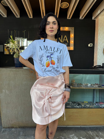 Falda flor rosa