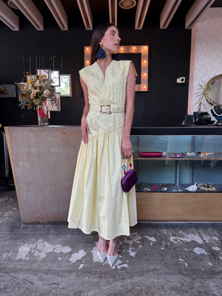 Yellow dress Encaje