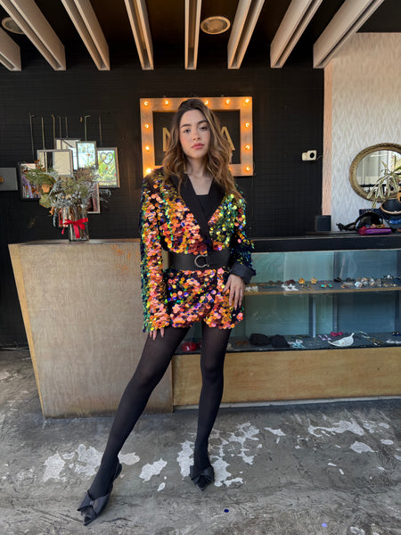 Blazer lentejuelas escamas