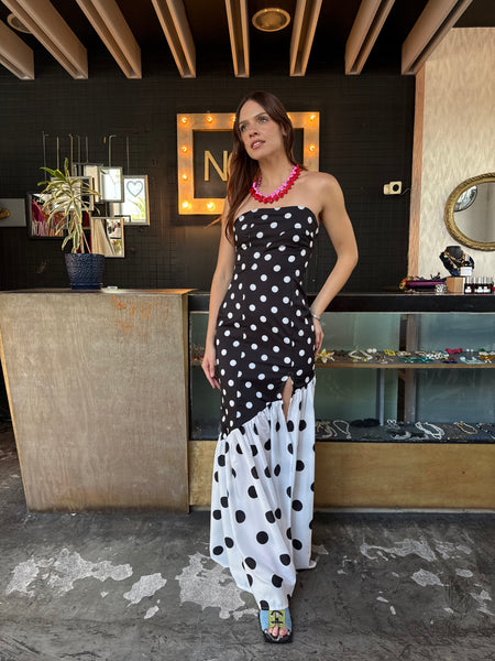 maxi polka dot dress