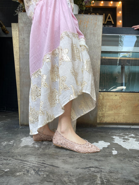 Flats rosa Encaje