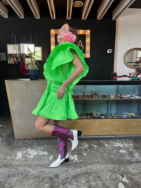 Vestido verde neón
