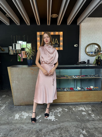 Vestido mido rose