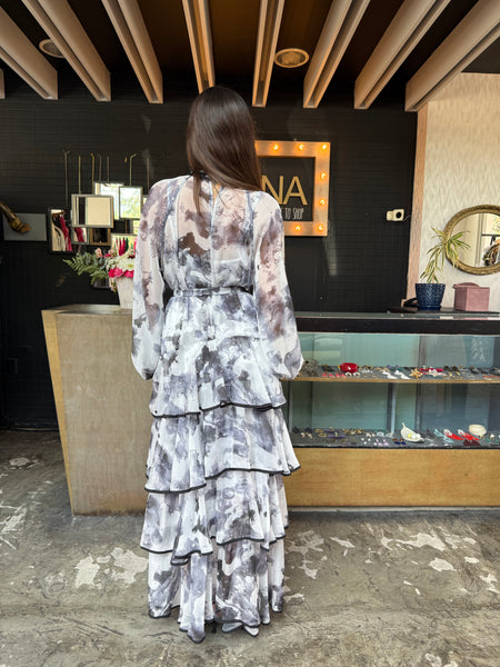 Vestido blanco con olanes