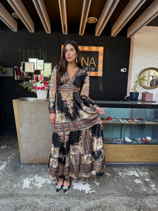 Vestido estampado negro