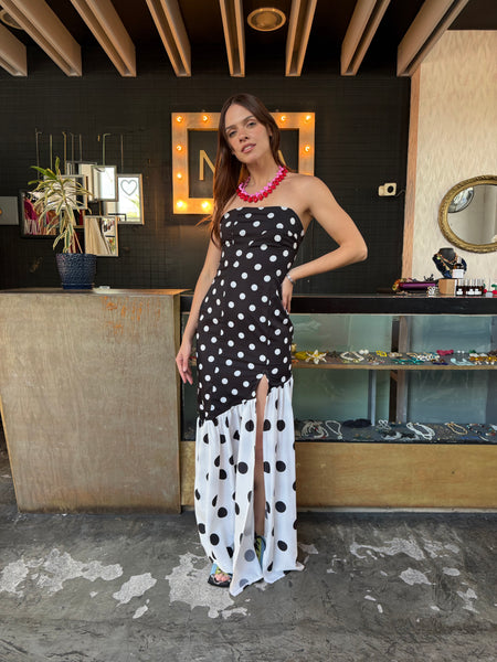 maxi polka dot dress