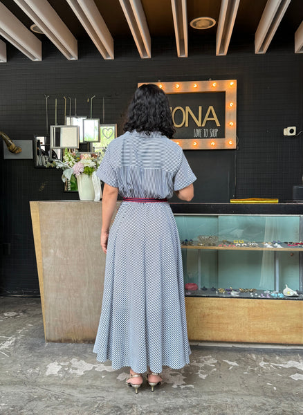 Vestido midi rayas