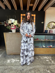 Vestido blanco con olanes