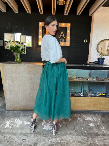 Falda tul verde