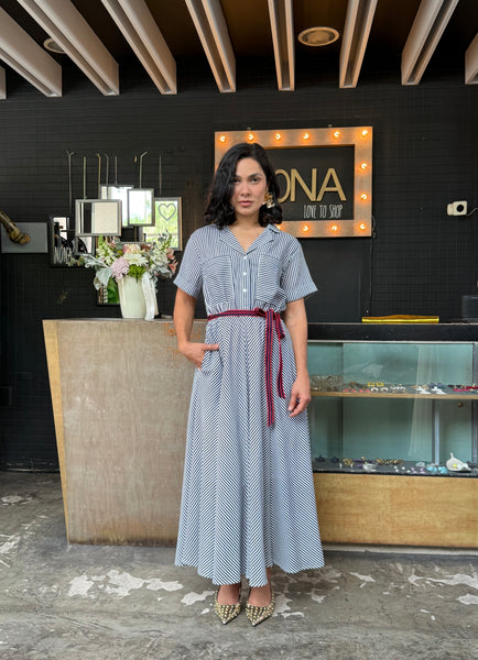 Vestido midi rayas