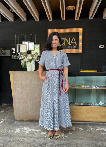 Vestido midi rayas