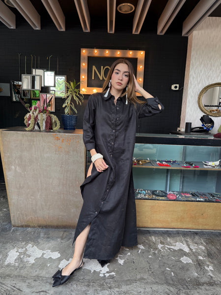 Camisero lino negro
