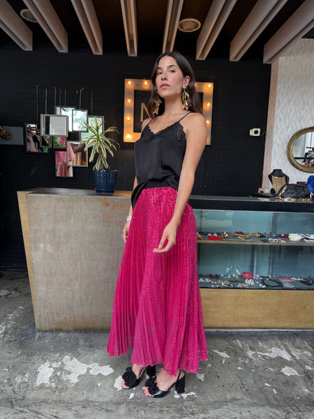 Falda lentejuelas fuchsia