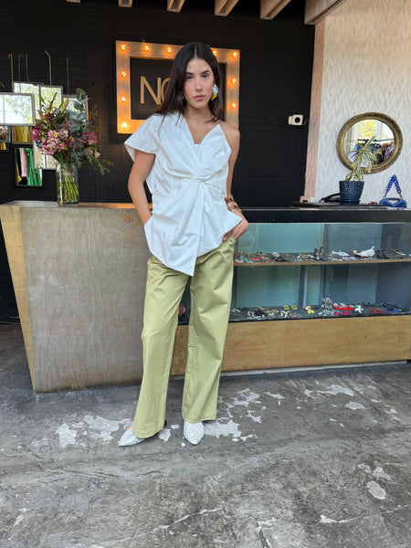 Pantalón Recto Verde seco