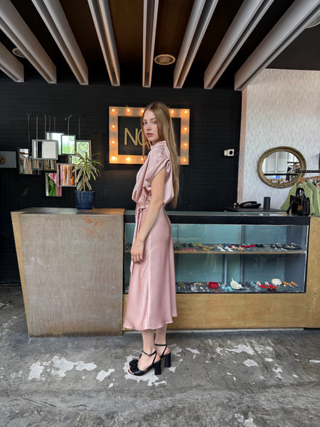 Vestido mido rose